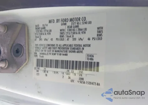 2015 Ford Transit Connect Xlt из США, поврежденный, VIN NM0LE7FX9F1181448